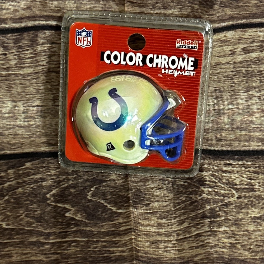 NFL Indianapolis Colts Riddell Color Chrome Football Pocket Helmet 2.5" NEW